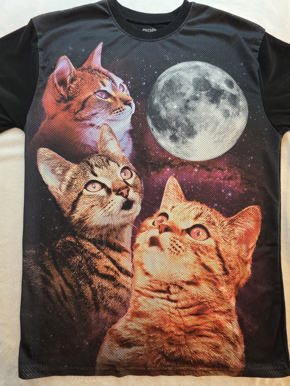 Chemistry Cat Moon Space Graphic T-Shirt Size Large